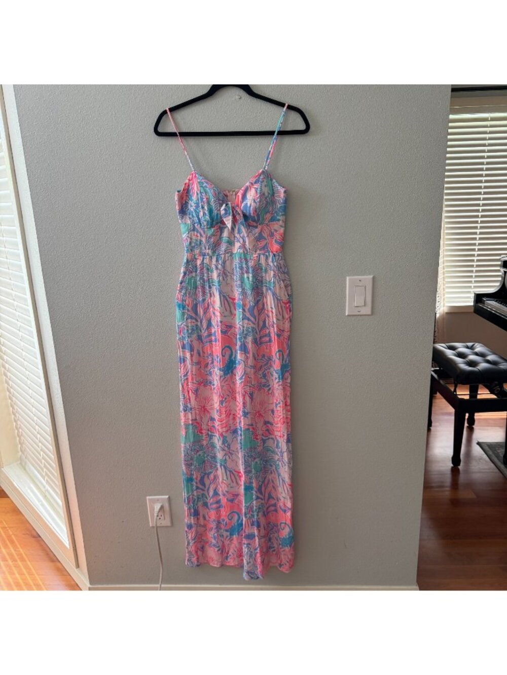 Lilly Pulitzer Bente Wide Leg Jumpsuit Womens 0 Resortwear Vacation Tropical